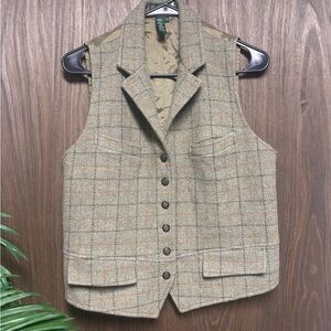 Lauren Jeans Co Ralph Lauren Wool Blend Plaid Vest Size L